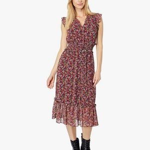 NWT BCBGMAXAZRIA BCBG Smocked Tiered Midi Dress